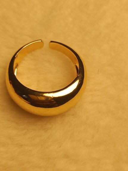 Bold Gold Dome Adjustable Ring | Chunky Croissant Statement Jewelry