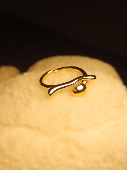 Minimalist Serpent Adjustable Gold Ring | Symbolic Snake Coil Jewelry