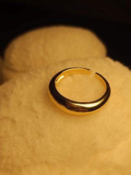 Classic Minimalist Gold Dome Ring | Chunky Adjustable Open Band Jewelry