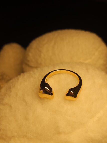 Sculptural Gold Molten Ring | Trendy Irregular Open Band Statement Jewelry