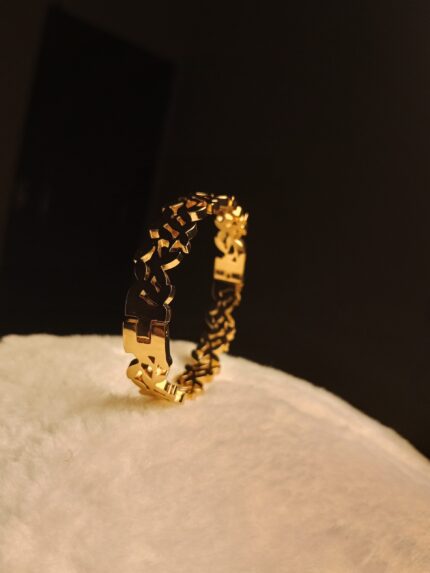 Delicate Gold-Plated Leaf Design Cuff Bracelet | Open Bangle Jewelry