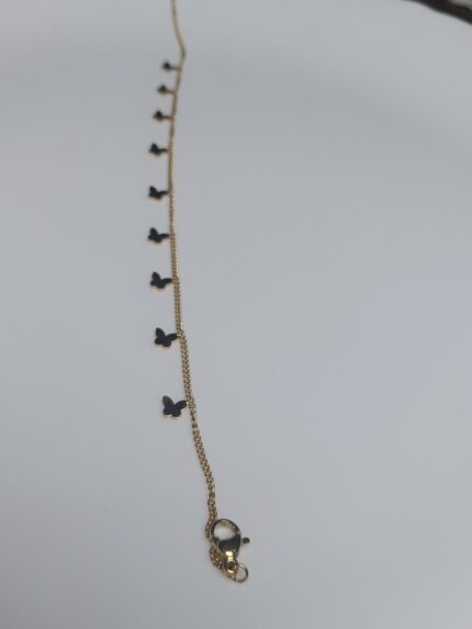 Delicate Butterfly Charm Dangle Gold Chain Necklace
