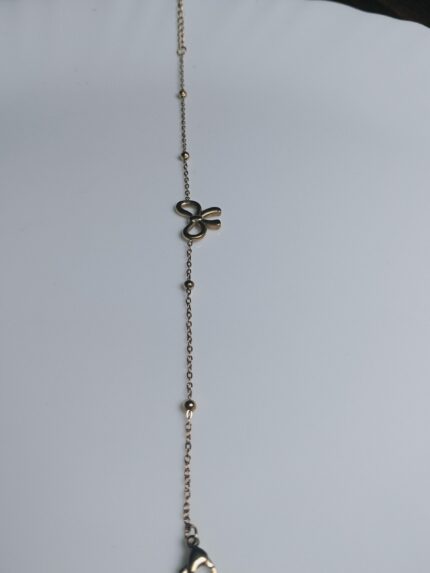 Dainty Bow Charm Gold Bracelet | Minimalist Ribbon Satellite Chain